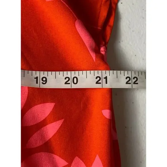 THML Celest Orange/Pink/Green Colorblock Floral Mini Dress Coquette Size Small - Picture 7 of 9